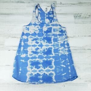 NWOT American Apparel 50/50 Custom Blue Bleach Tie Dye Box Tank Top Size XS